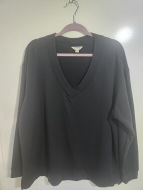 Orvis Womens Black V-Neck Sweater, Size XXL